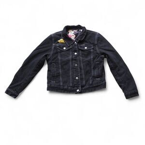 Members Only x Looney Tunes Reversible Denim Trucker Jacket Black Women's L